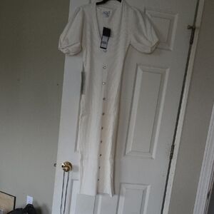 bebe Cream Button-Down Dress